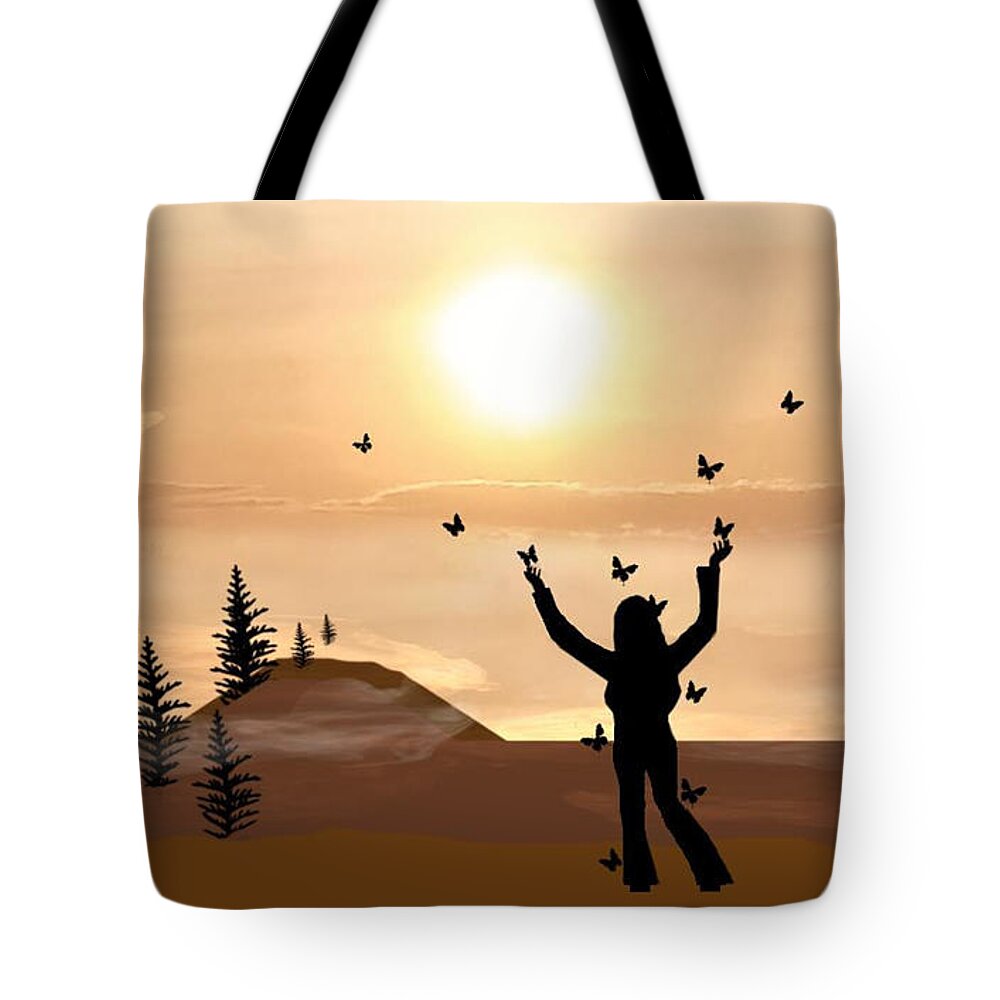 Nature Tote Bag featuring the mixed media Rejoice by Diamante Lavendar