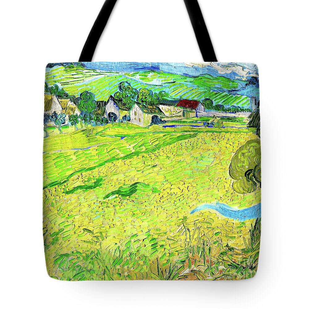 Wingsdomain Tote Bag featuring the painting Remastered Art Les Vessenots in Auvers by Vincent Van Gogh 20230417 by Vincent Van-Gogh