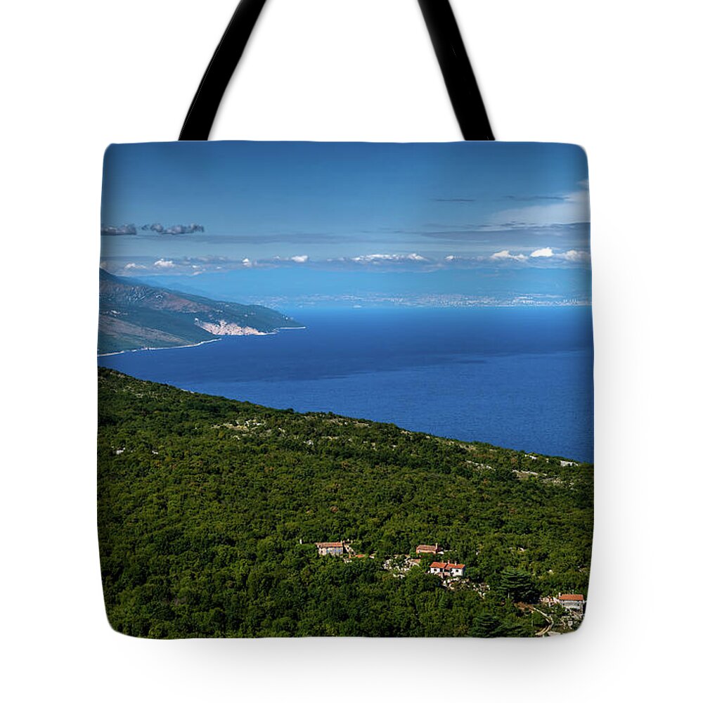 Croatia Tote Bag featuring the photograph Remote Village Near The City Of Rabac At The Cost Of The Mediterranean Sea In Istria In Croatia by Andreas Berthold