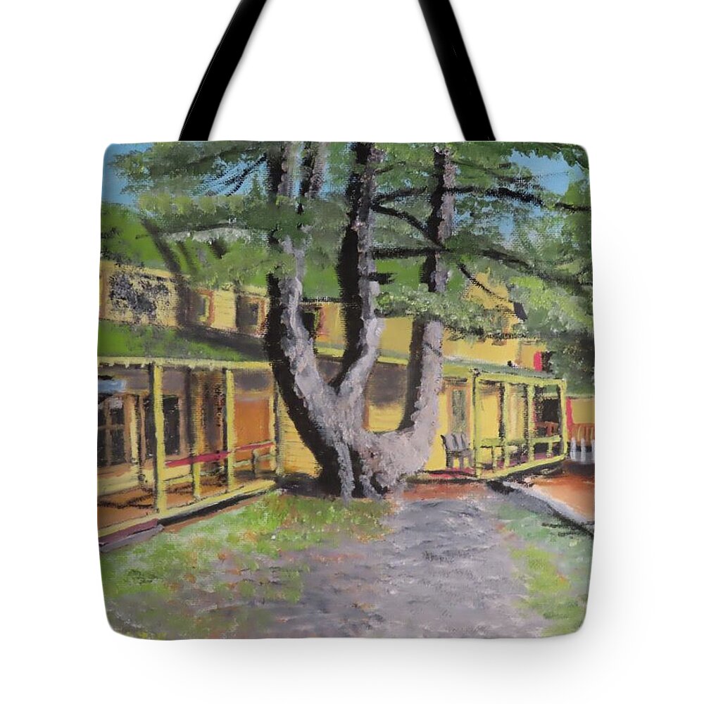 Camp Of The Woods Tote Bags