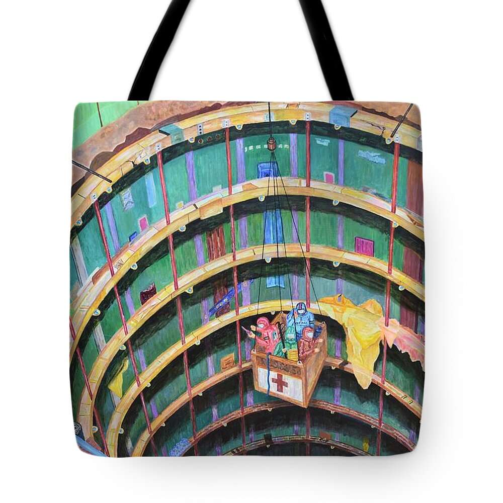 Taikan Tote Bag featuring the painting Rescue Team 1 by Taikan Nishimoto