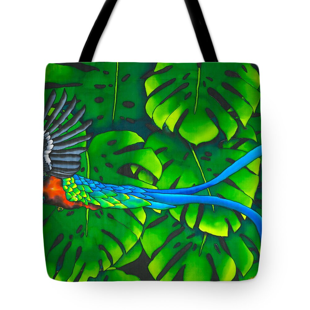 Bird Tote Bag featuring the painting Resplendent Quetzal by Daniel Jean-Baptiste