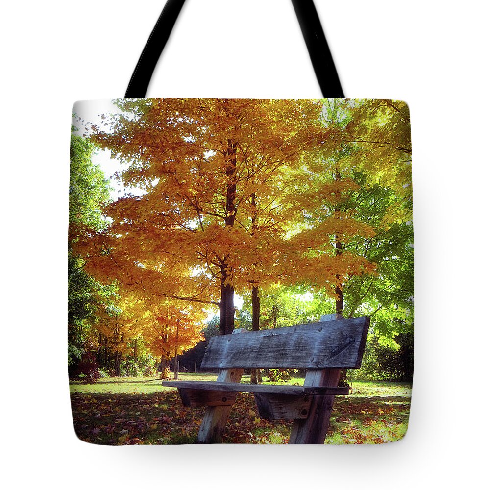 Autumn Tote Bag featuring the photograph Rest Stop by AnnMarie Parson-McNamara