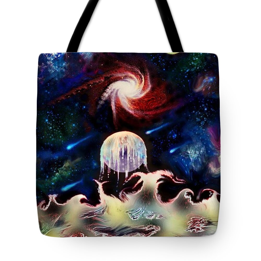 Space Tote Bag featuring the digital art Restless by David Neace