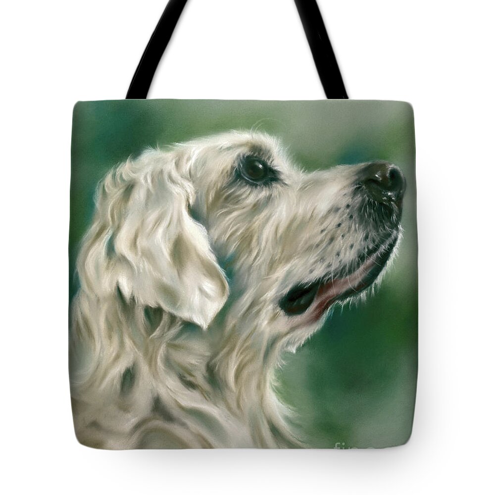 Dog Tote Bag featuring the painting Retriever Dog in Profile by MM Anderson