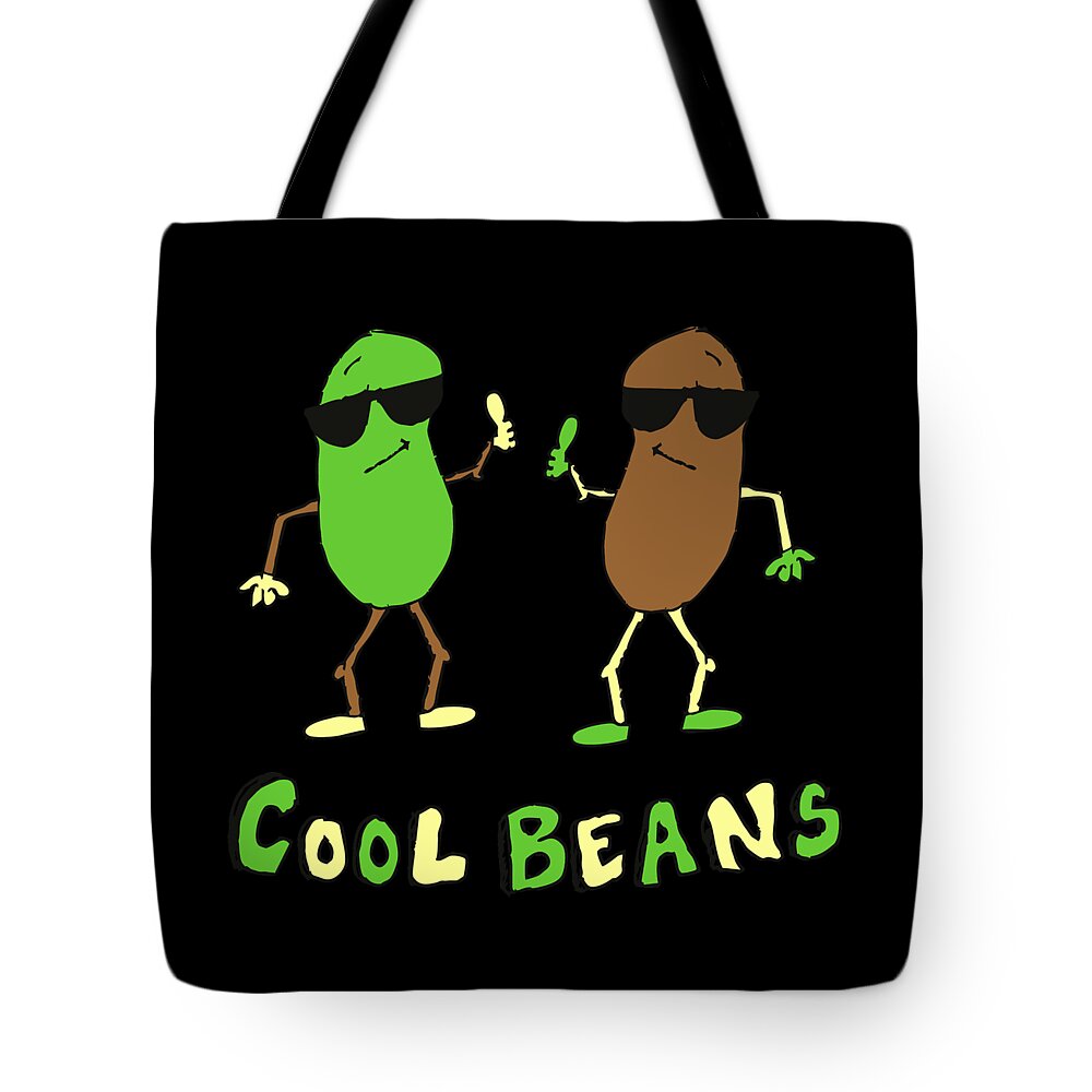 Funny Tote Bag featuring the digital art Retro Cool Beans by Flippin Sweet Gear