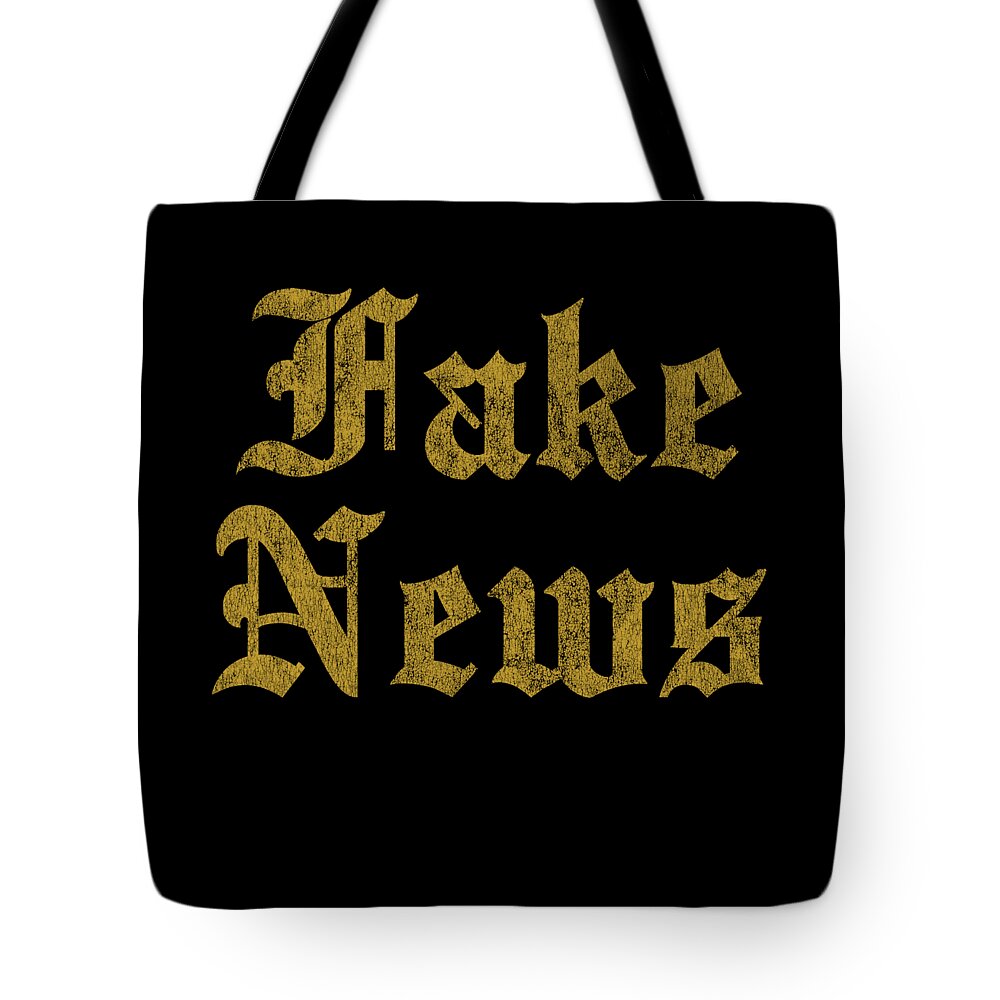 Cool Tote Bag featuring the digital art Retro Fake News by Flippin Sweet Gear