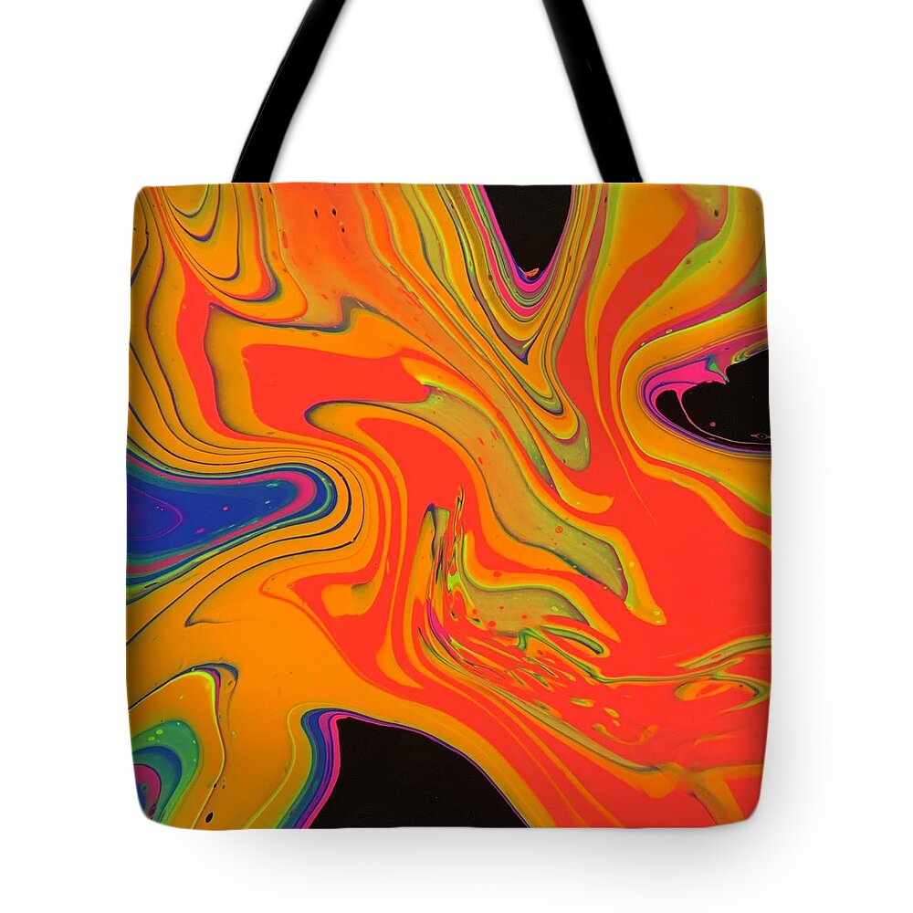 Retro Tote Bag featuring the painting Retro by Nicole DiCicco