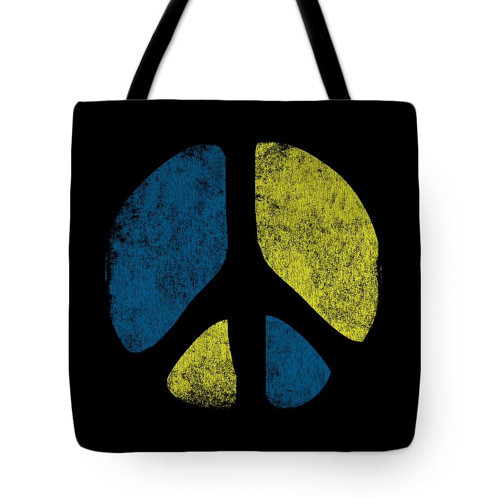 Funny Tote Bag featuring the digital art Retro Peace Sign by Flippin Sweet Gear