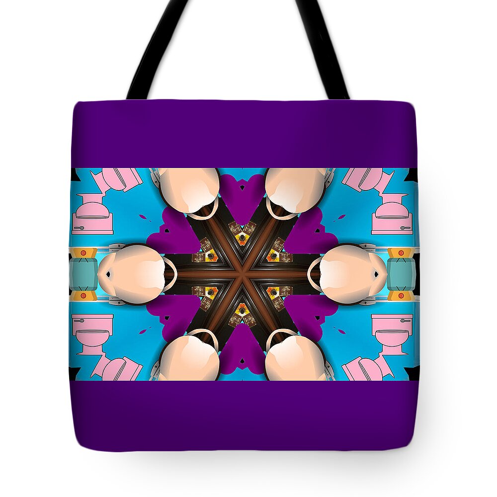 Abstract Art Tote Bag featuring the digital art Retro Series - A Mouse in the House by Ronald Mills
