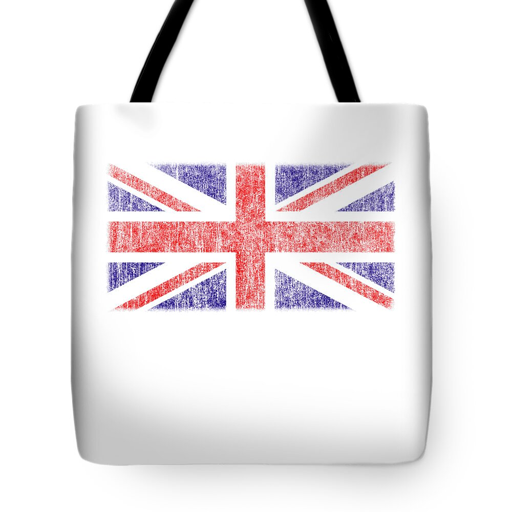Funny Tote Bag featuring the digital art Retro UK Union Jack Flag by Flippin Sweet Gear
