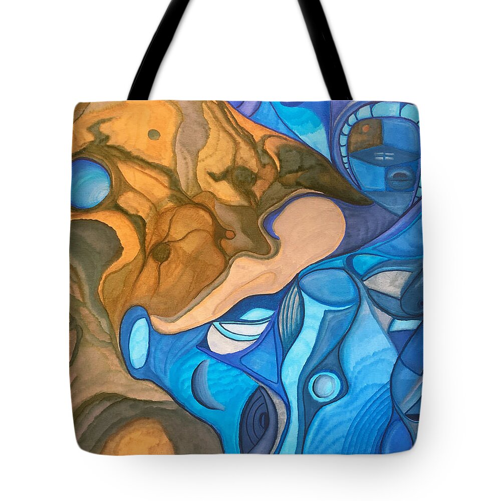 Space Tote Bag featuring the mixed media Returning Home by Jeff Malderez