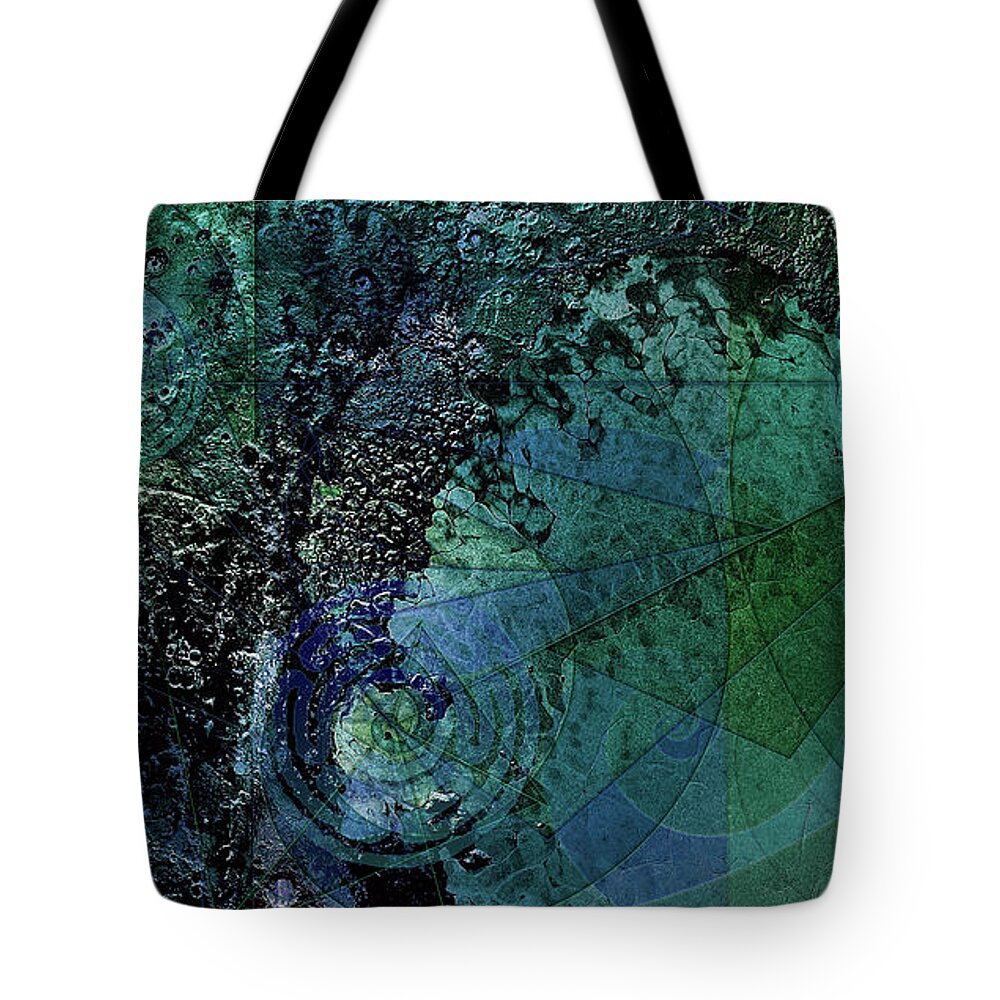 Topography Tote Bag featuring the digital art Revolution 9 Triptych by Kenneth Armand Johnson