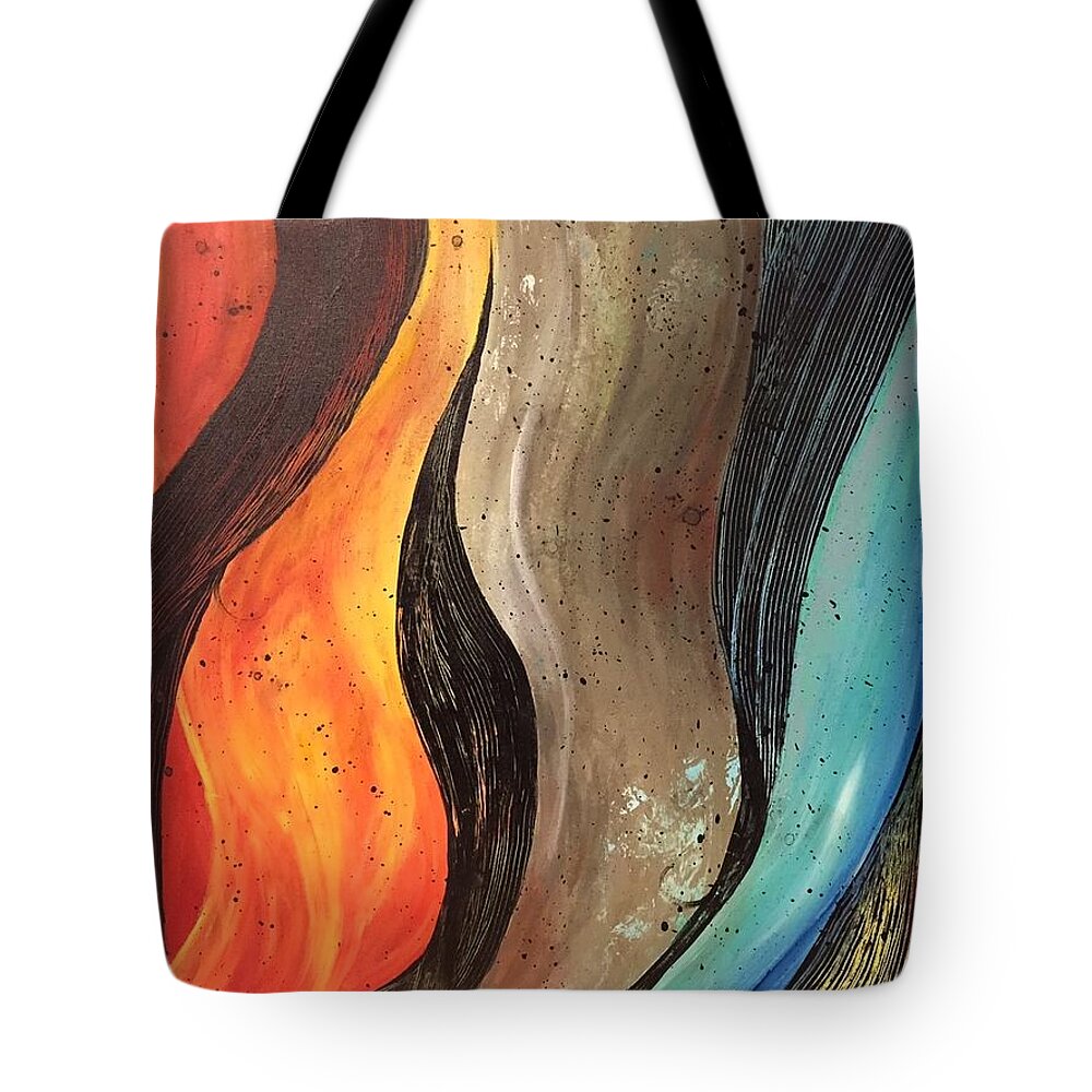 Motion Tote Bag featuring the painting Rhythm by Barbara Landry