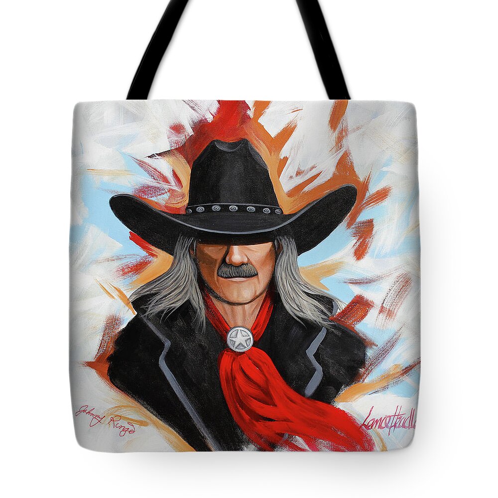 Johnny Ringo Tote Bag featuring the painting Ringo 10-2020 by Lance Headlee