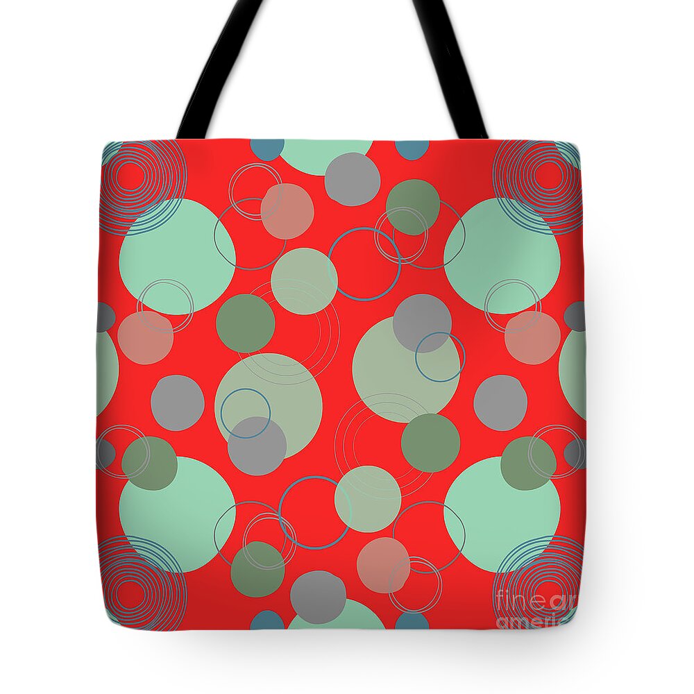 Rings Tote Bag featuring the digital art Rings and Circles Pattern Design by Christie Olstad