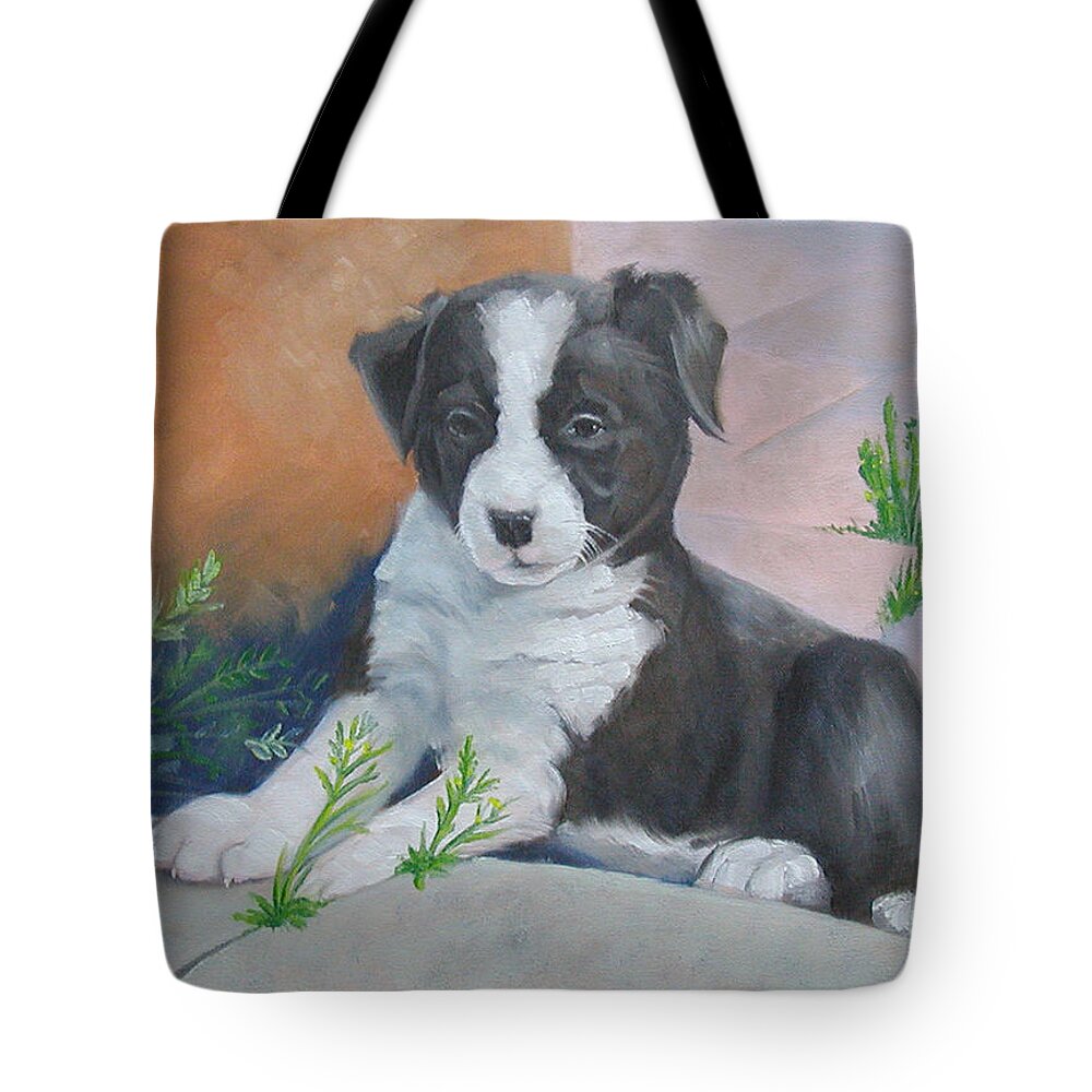 Puppy Tote Bag featuring the painting Rio by Todd Cooper