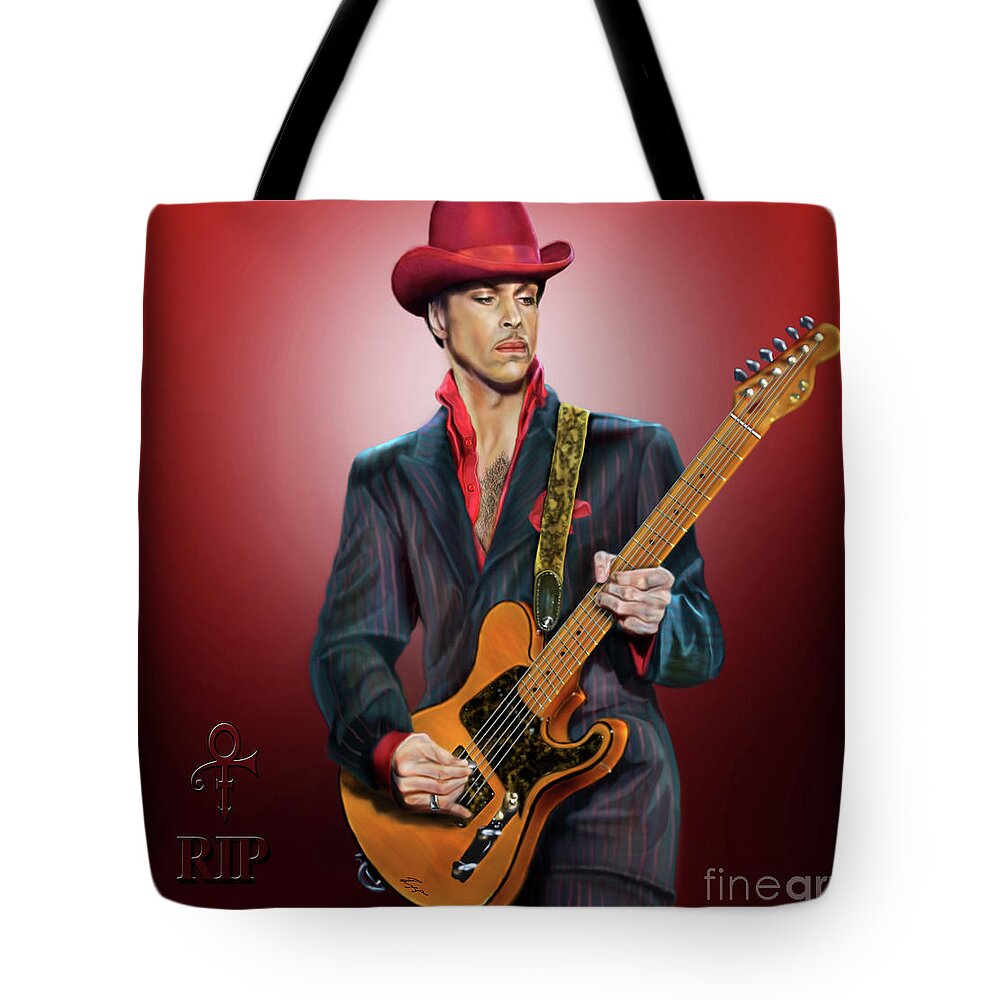 The Artist Tote Bag featuring the painting Rip The Artist by Reggie Duffie