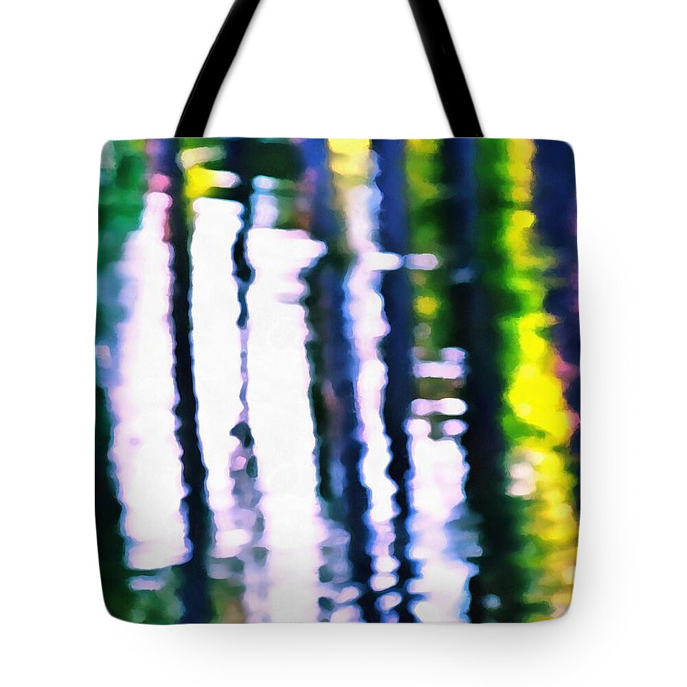 Ripples Tote Bag featuring the mixed media Ripples and Reflections by Christopher Reed