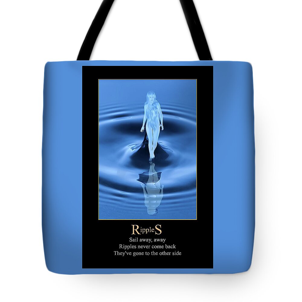 Ripples Tote Bag featuring the digital art Ripples by Genesis by John Haldane