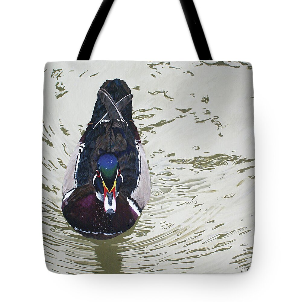 Woodduck Tote Bag featuring the painting Ripples by Heather E Harman