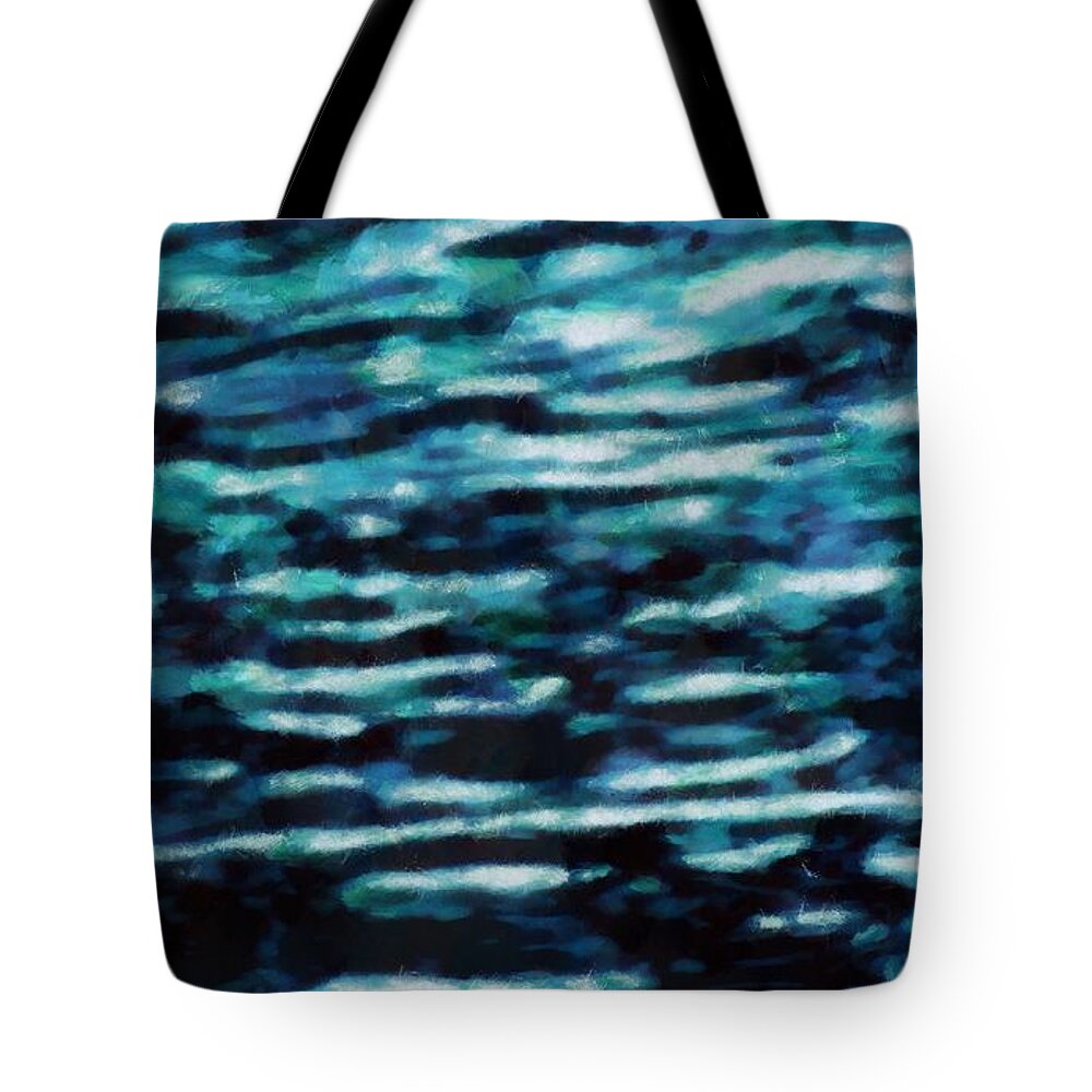 Ripples Tote Bag featuring the mixed media Ripples in the Creek by Christopher Reed