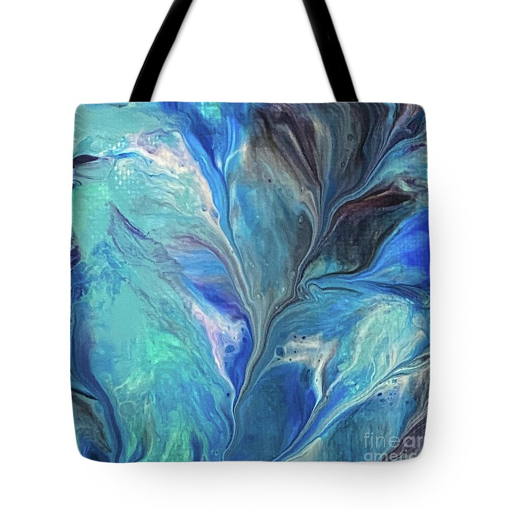 Blue Tote Bag featuring the painting Ripples by Lisa Neuman