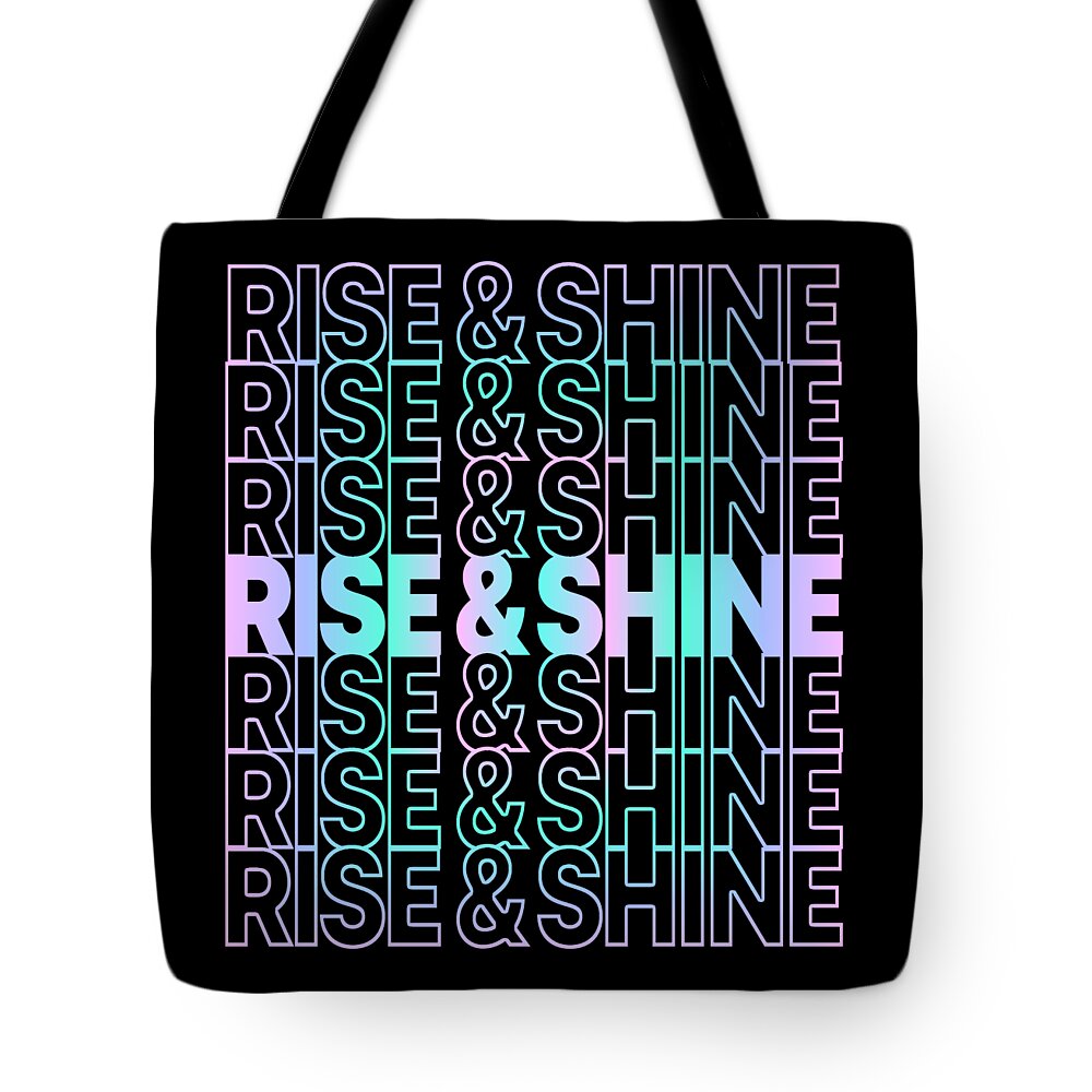 Cool Tote Bag featuring the digital art Rise and Shine Retro by Flippin Sweet Gear