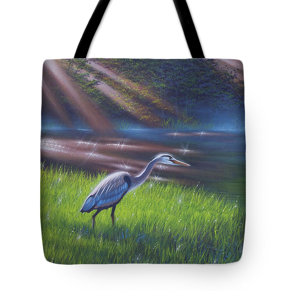 Landscape Tote Bag featuring the painting Rise and Shine by Timothy Stanford