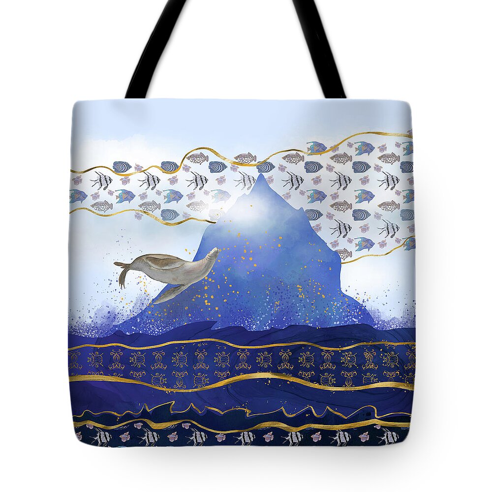 Climate Change Tote Bag featuring the digital art Rising Oceans - Surreal World by Andreea Dumez