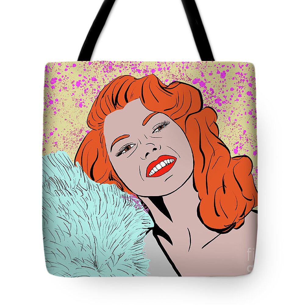 Rita Hayworth Tote Bag featuring the digital art Rita Hayworth by Marisol VB