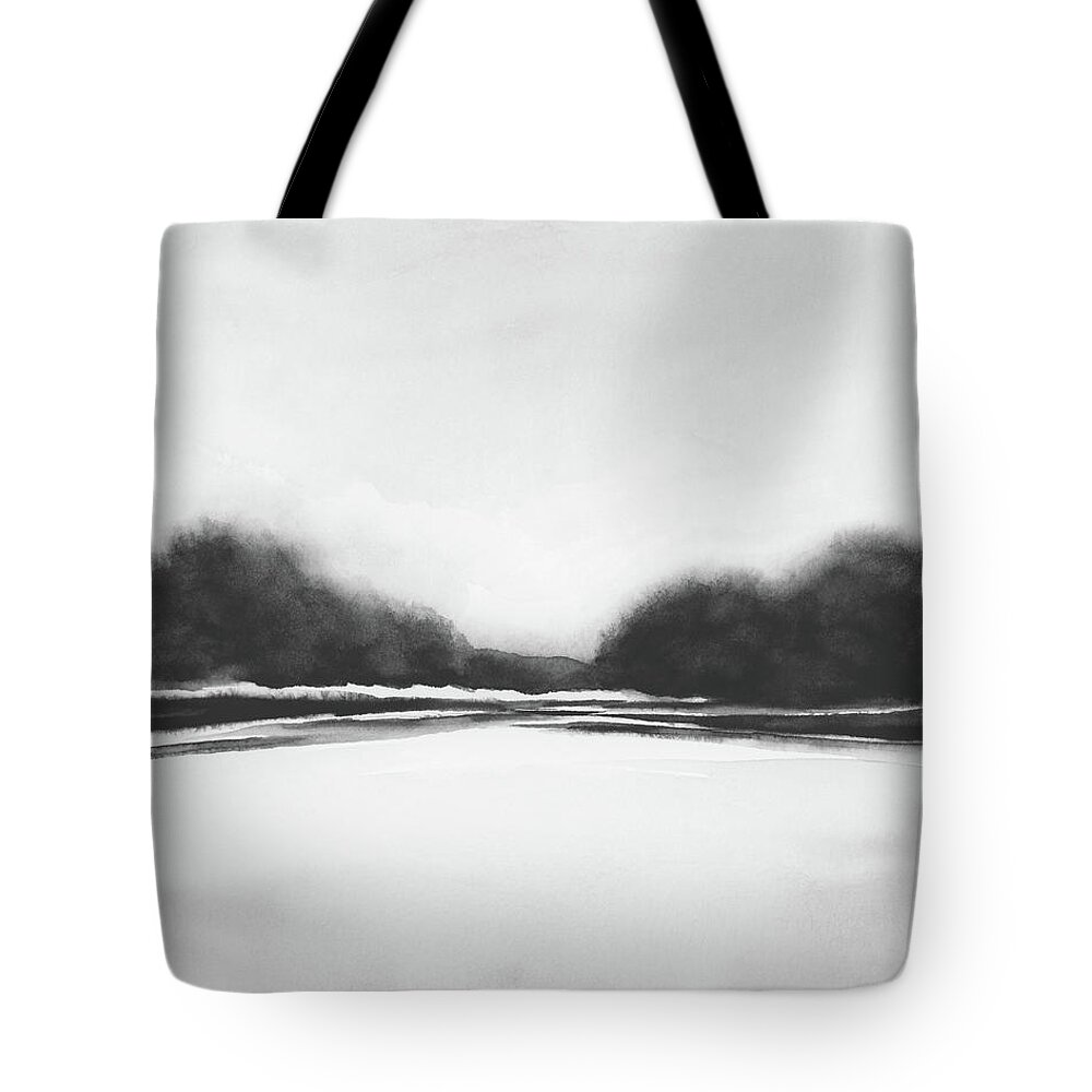 White Tote Bag featuring the painting River Bank III by Rachel Elise