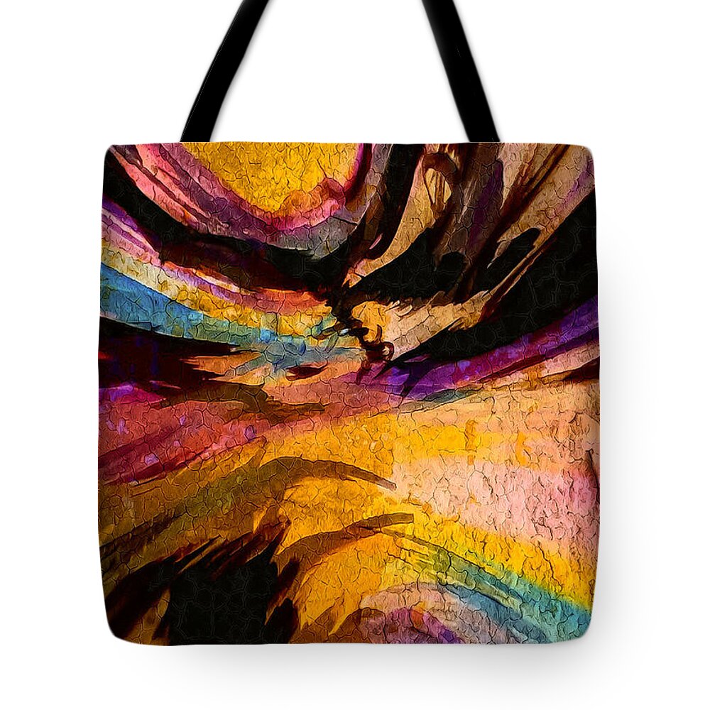 Abstract Tote Bag featuring the digital art River canyon awakening abstract by Silver Pixie