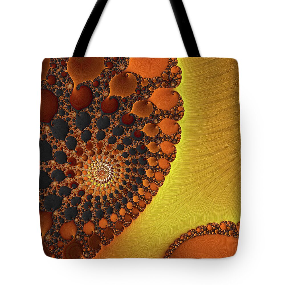 Abstract Tote Bag featuring the digital art River of Gold by Manpreet Sokhi