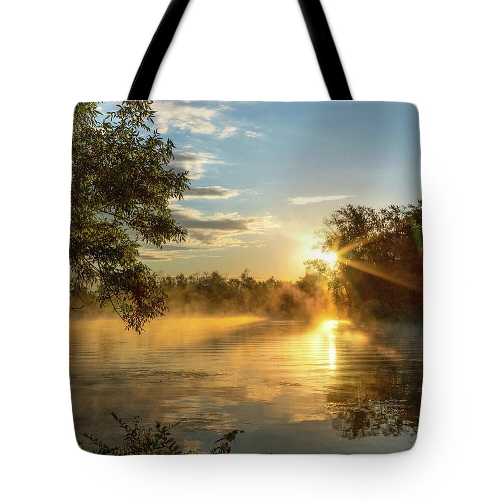 River Tote Bag featuring the photograph River Smoke by Rod Best