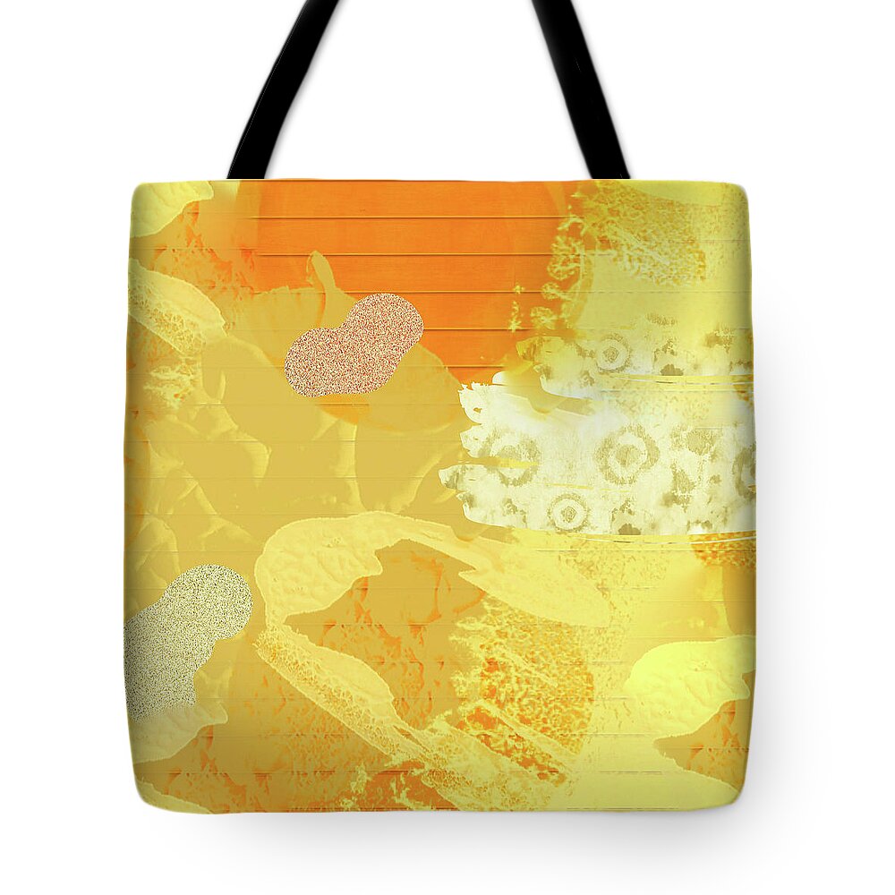 Abstracts Tote Bag featuring the digital art River sunrise embrace abstract by Silver Pixie