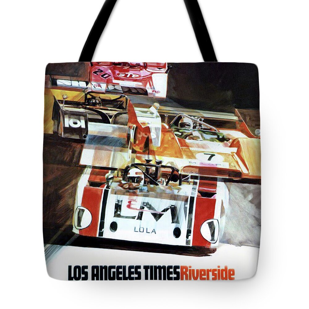 Can-am Racing Series Tote Bag featuring the digital art Riverside Can-Am by Peter Chilelli