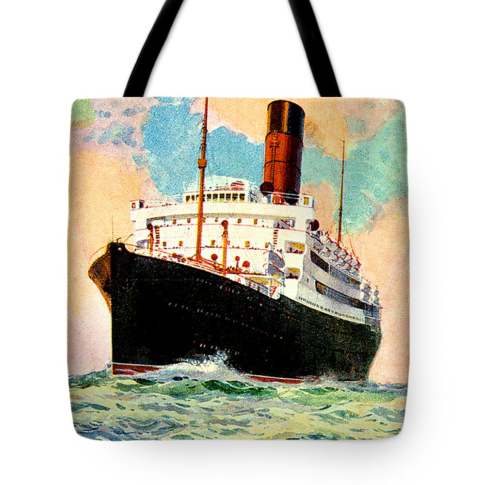 Rms Carinthia (1925) Tote Bag featuring the painting RMS Carinthia Cruise Ship 1925 by Odin Rosenvinge