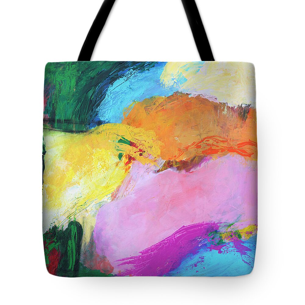 Abstract Painting Tote Bag featuring the painting Road map by Stella Levi