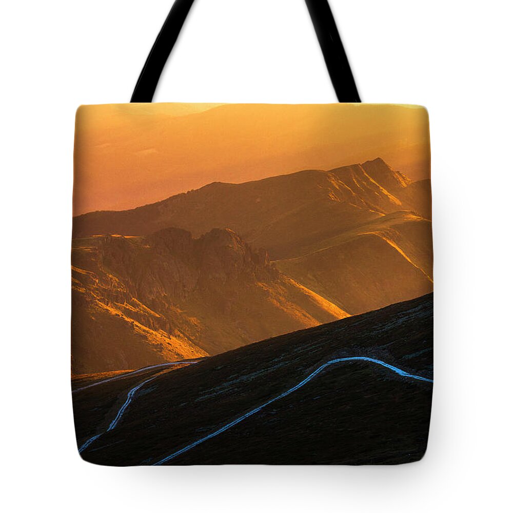 Balkan Mountains Tote Bag featuring the photograph Road To Middle Earth by Evgeni Dinev