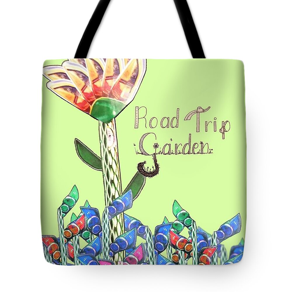 Road Trip Tote Bag featuring the mixed media Road Trip Garden Taillight Tree by Lori Kingston