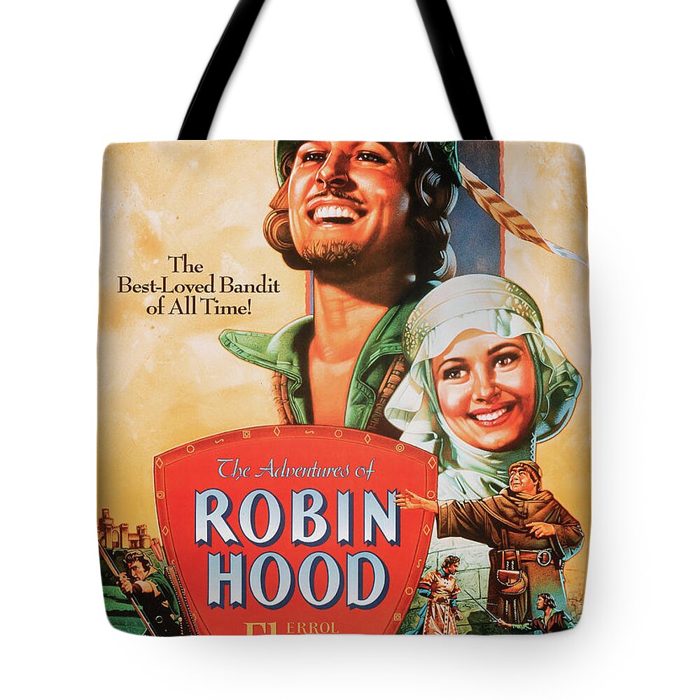 Robin Tote Bag featuring the mixed media ''Robin Hood'' 1938 by Stars on Art