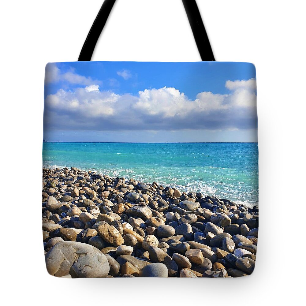 Nice Tote Bag featuring the photograph Rock Point of View by Andrea Whitaker