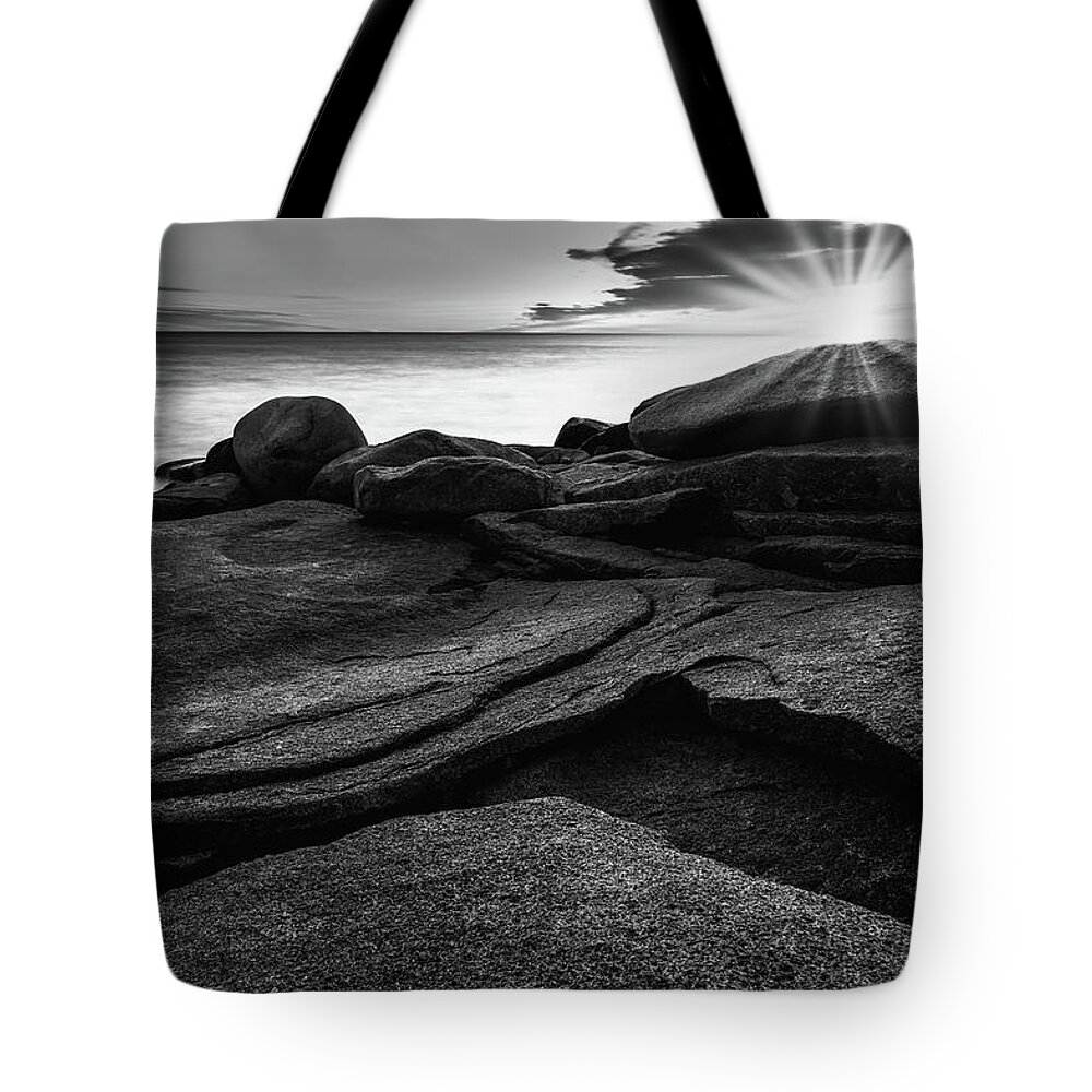 Halibut Pt. Tote Bag featuring the photograph Rockport Rocks by Michael Hubley