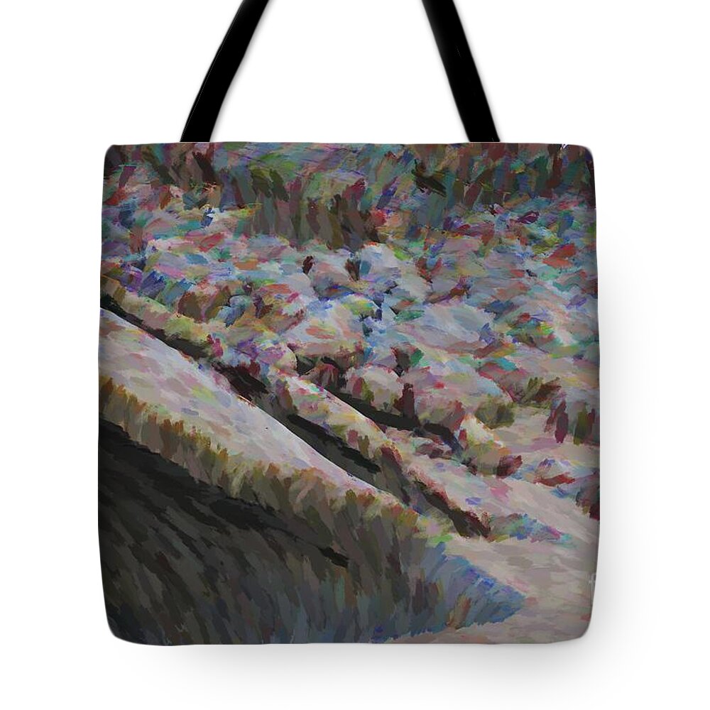 Rocks Tote Bag featuring the photograph Rocky Beachside by Katherine Erickson