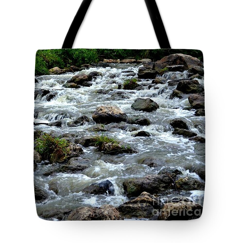 River Art Tote Bag featuring the photograph Rocky River by Expressions By Stephanie