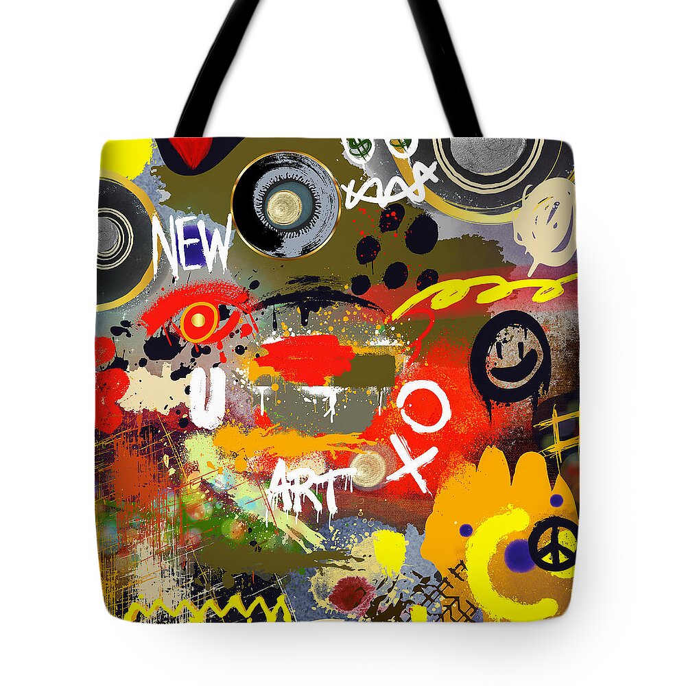 Contemporary Art Tote Bag featuring the mixed media Rollin' by Canessa Thomas