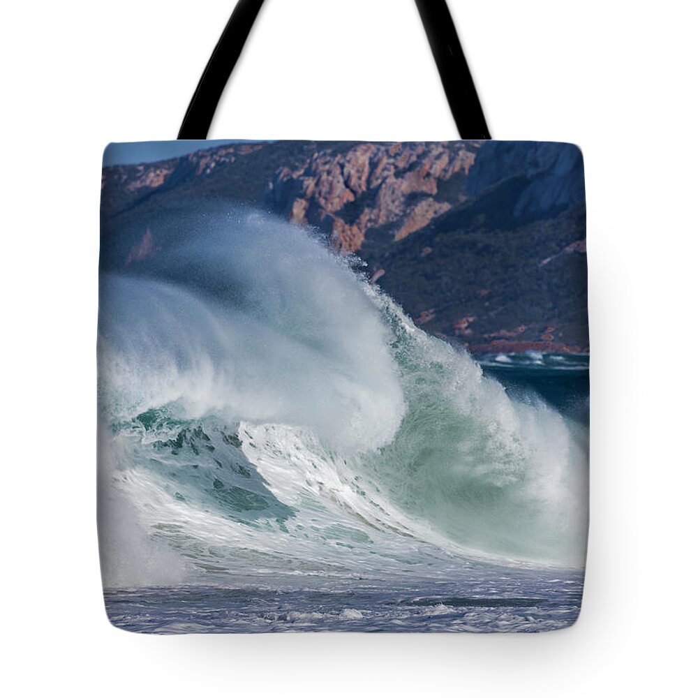 Sea Tote Bag featuring the photograph Rolling Wave by Robert Caddy