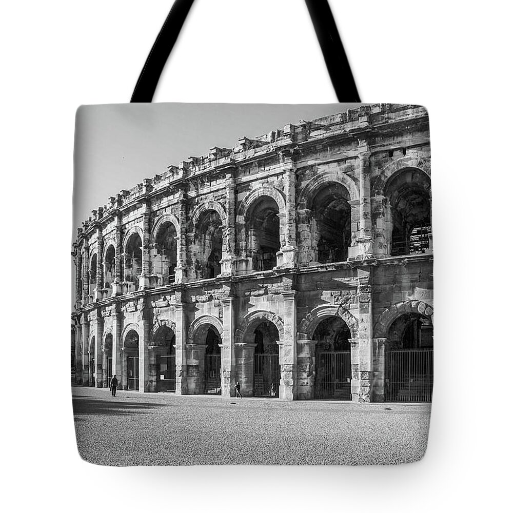 Roman Tote Bag featuring the photograph Roman Amplitheater Nimes France by Kimberly Blom-Roemer