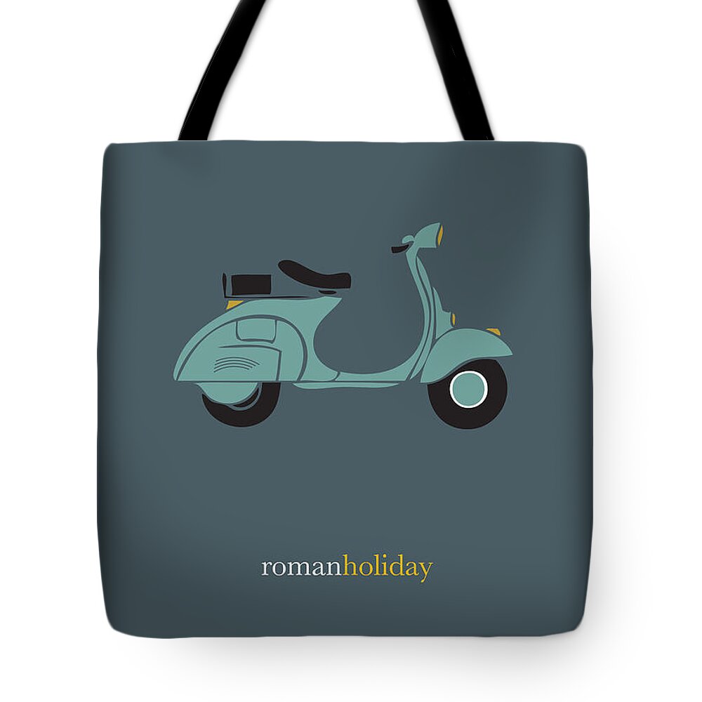 Roman Holiday Tote Bag featuring the digital art Roman Holiday - Alternative Movie Poster by Movie Poster Boy